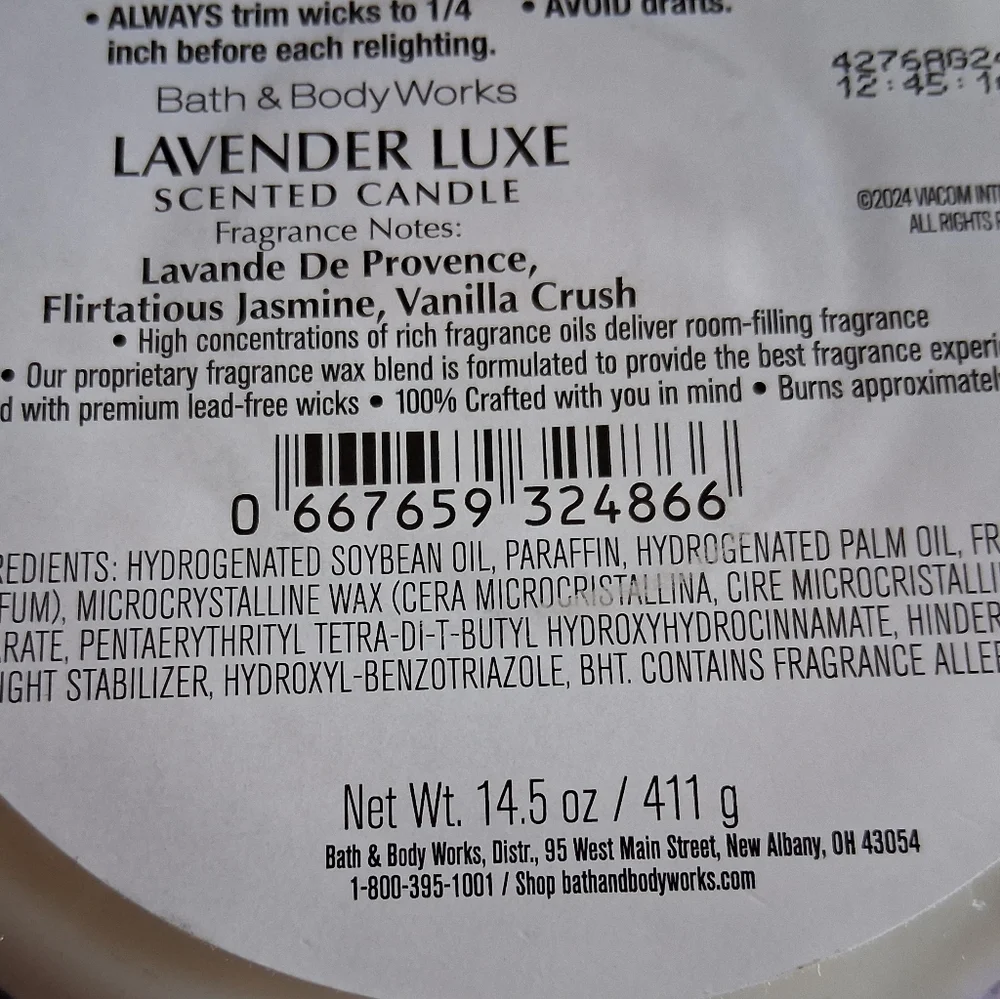 Bath & Body Works Netflix EMILY IN PARIS LAVENDAR LUXE 14.5 OZ Candles SET OF 2